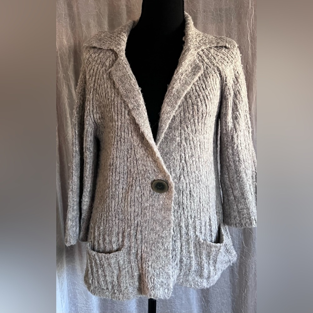 Alps grey cardigan alpaca blend material​​​